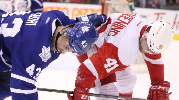 Nazem Kadri and Luke Glendening, Steve Russell/Toronto Star/Getty Images Nazem Kadri and Luke Glendening
