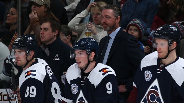 Patrick Roy watches behind Boedker, Duchene and Grigorenko , Doug Pensinger/Getty Images Patrick Roy watches behind Boedker, Duchene and Grigorenko