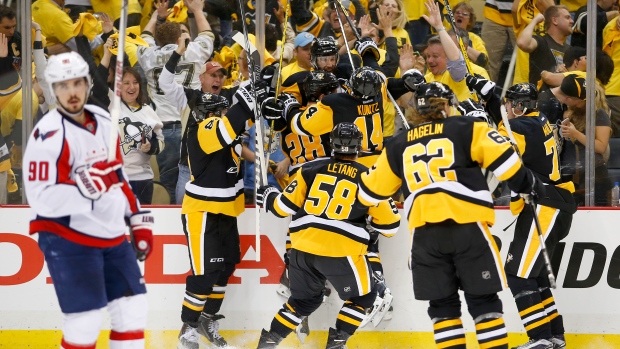 Nick Bonino and Penguins Celebrate 