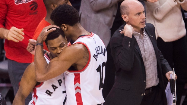 DeRozan, Lowry celebrate