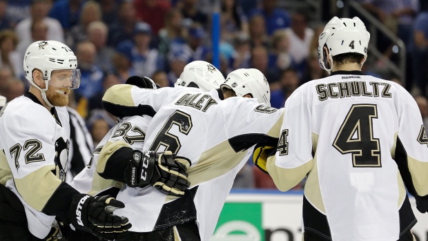 Trevor Daley helped off, The Canadian Press Trevor Daley helped off