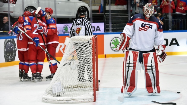 Russia celebrates, ALEXANDER NEMENOV/AFP/Getty Images Russia celebrates