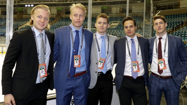 Alexander Nylander, Patrik Laine, Matthew Tkachuk, Auston Matthews and Pierre-Luc Dubois