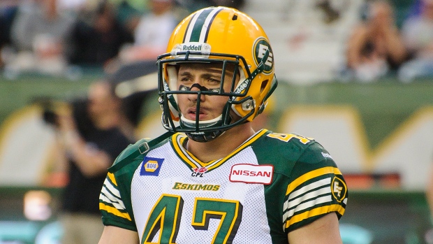Edmonton Eskimos' Linebacker JC Sherritt , Derek Leung/Getty Images Edmonton Eskimos' Linebacker JC Sherritt