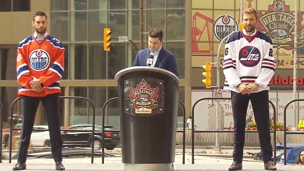 NHL unveils Heritage Classic jerseys for Oilers, Flames