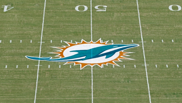 Miami Dolphins logo, Joel Auerbach/Getty Images Miami Dolphins logo