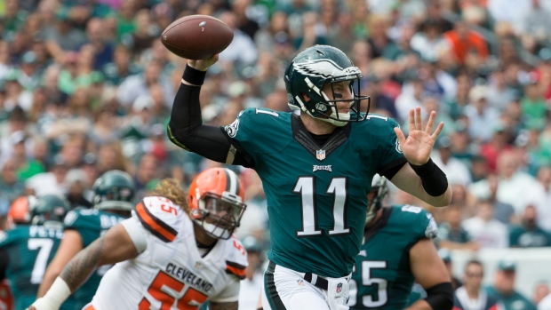 Carson Wentz, Mitchell Leff/Getty Images Carson Wentz