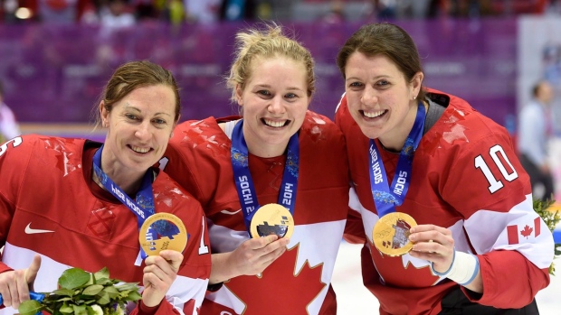 Jayna Hefford, Haley Irwin and Gillian Apps, The Canadian Press Jayna Hefford, Haley Irwin and Gillian Apps