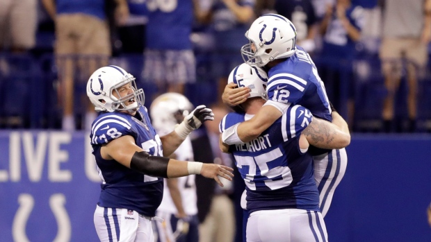 Andrew Luck Ryan Kelly Jack Mewhort, The Canadian Press Andrew Luck Ryan Kelly Jack Mewhort