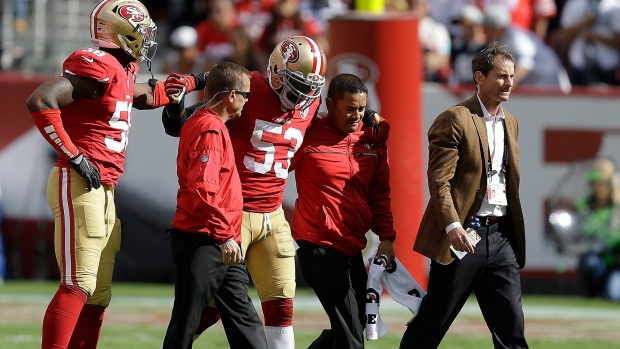 NaVorro Bowman helped off the field, The Canadian Press NaVorro Bowman helped off the field