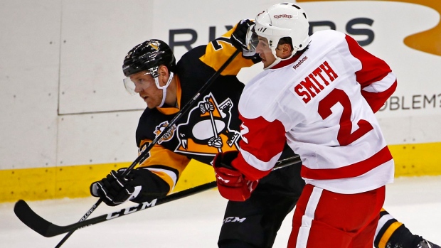 Brendan Smith and Patric Hornqvist 