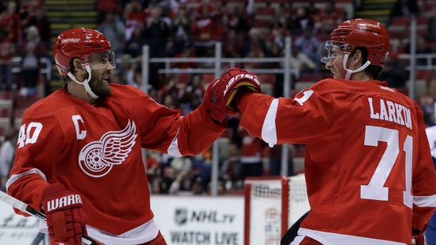 Dylan Larkin and Henrik Zetterberg