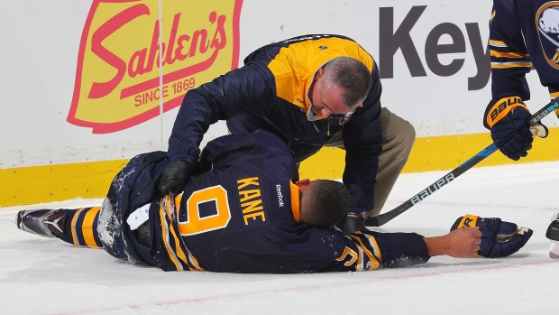 Evander Kane tended to by trainer