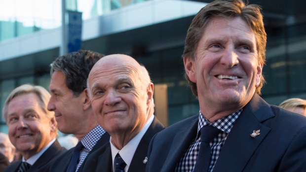 Mike Babcock, Lou Lamoriello, Brendan Shanahan and Michael Friisdahl, The Canadian Press Mike Babcock, Lou Lamoriello, Brendan Shanahan and Michael Friisdahl
