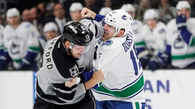 Derek Dorsett fights Kyle Clifford, The Canadian Press Derek Dorsett fights Kyle Clifford