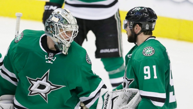 Antti Niemi and Tyler Seguin 