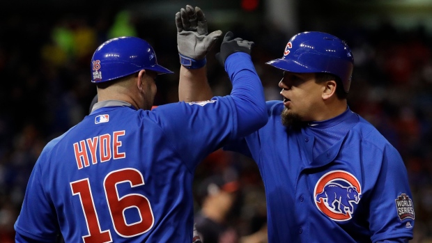 Kyle Schwarber and Brandon Hyde