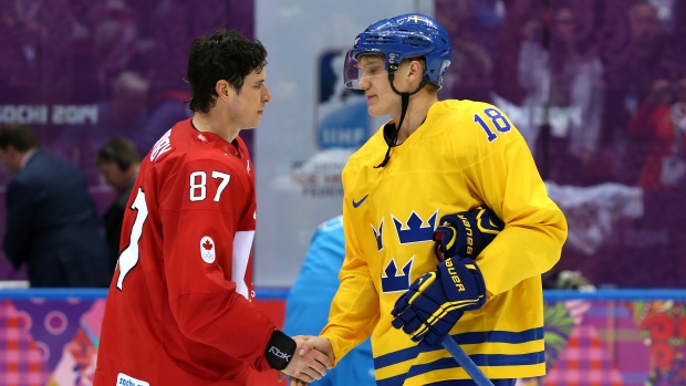 Crosby and Silfverberg shake hands