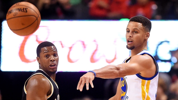 Stephen Curry and Kyle Lowry , The Canadian Press Stephen Curry and Kyle Lowry