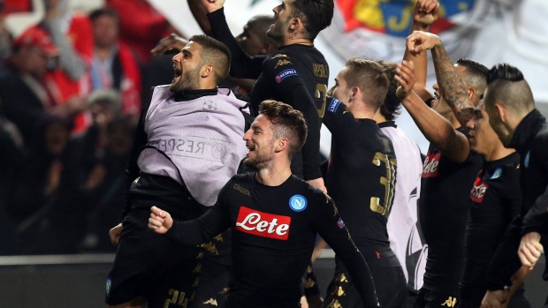 Napoli players celebrate