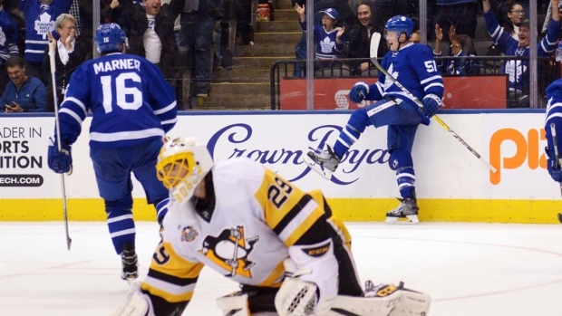 Mitch Marner, Marc-Andre Fleury and Jake Gardiner, The Canadian Press Mitch Marner, Marc-Andre Fleury and Jake Gardiner
