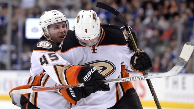 Cam Fowler & Sami Vatanen celebrate, The Canadian Press Cam Fowler & Sami Vatanen celebrate