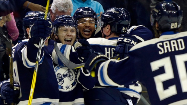 Columbus Blue Jackets Celebrate, The Canadian Press Columbus Blue Jackets Celebrate
