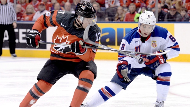 Tyson Jost and Casey Fitzgerald , The Canadian Press Tyson Jost and Casey Fitzgerald