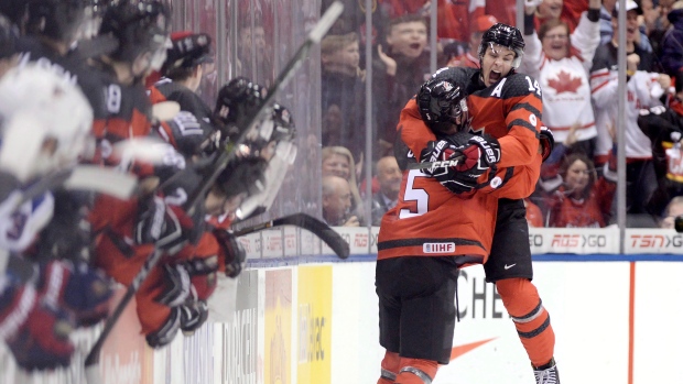 Barzal and Chabot celebrate , The Canadian Press Barzal and Chabot celebrate