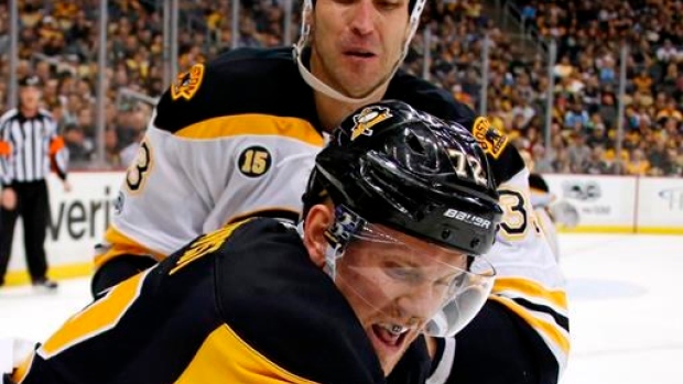Zdeno Chara and Patric Hornqvist, The Canadian Press Zdeno Chara and Patric Hornqvist