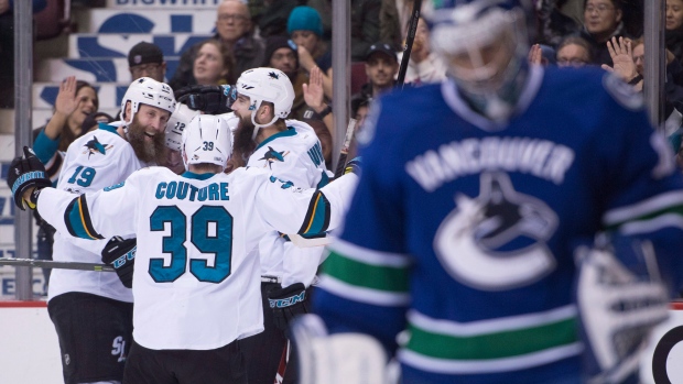 Sharks celebrate Patrick Marleau's 500th goal, The Canadian Press Sharks celebrate Patrick Marleau's 500th goal