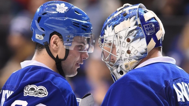 Auston Matthews and Frederik Andersen, The Canadian Press Auston Matthews and Frederik Andersen