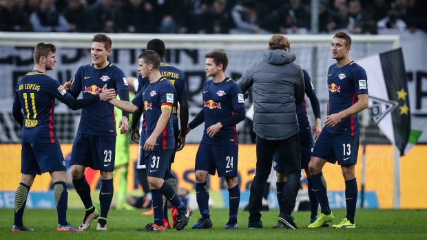 Leipzig celebrates, Maja Hitij/Bongarts/Getty Images Leipzig celebrates