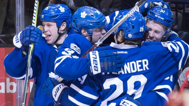 Maple Leafs celebrate, The Canadian Press Maple Leafs celebrate
