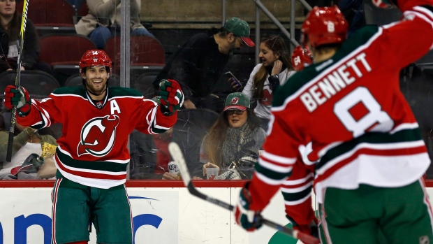 New Jersey Devils celebrate goal