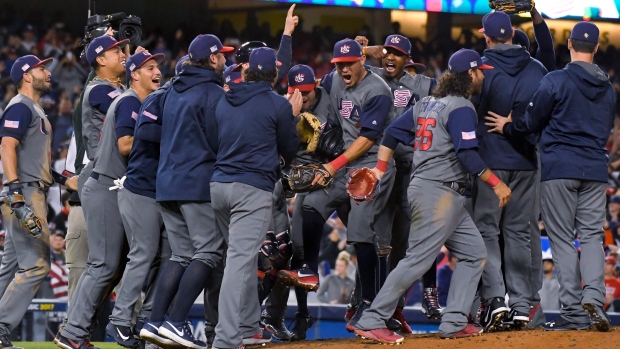Team USA Celebrates WBC, The Canadian Press Team USA Celebrates WBC