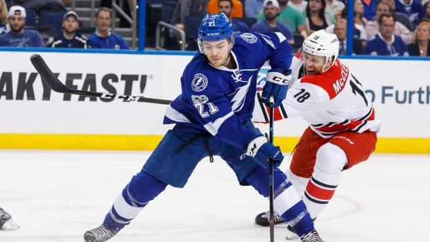 Brayden Point and Jay McClement