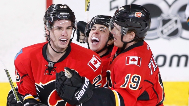 Sean Monahan, Johnny Gaudreau, Matthew Tkachuk Calgary Flames, The Canadian Press Sean Monahan, Johnny Gaudreau, Matthew Tkachuk Calgary Flames