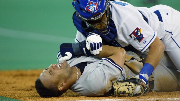 Derek Jeter and Ken Huckaby