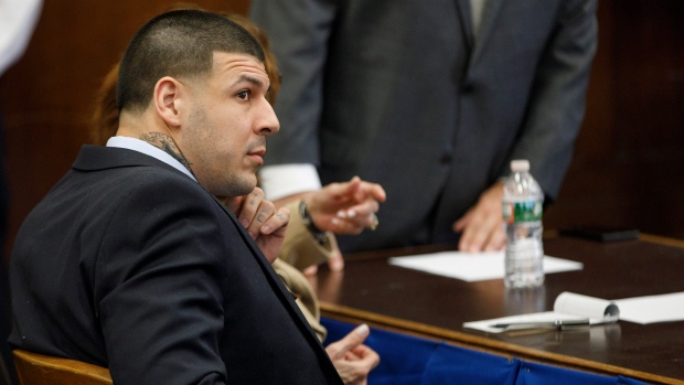 Aaron Hernandez, Boston Globe/Boston Globe/Getty Images Aaron Hernandez
