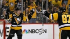 Jake Guentzel and Sidney Crosby celebrate goal