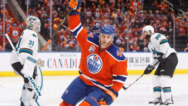 Zack Kassian celebrates goal