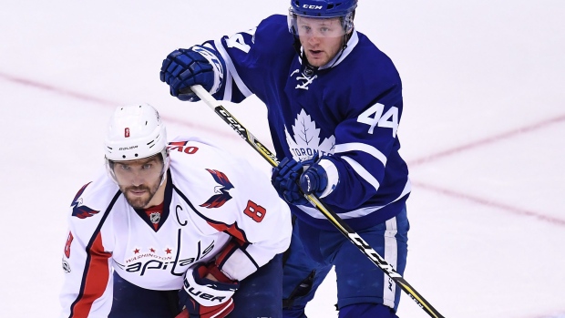 Rielly and Ovechkin, The Canadian Press Rielly and Ovechkin