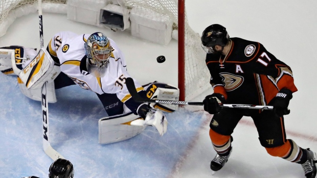 Pekka Rinne and Ryan Kesler