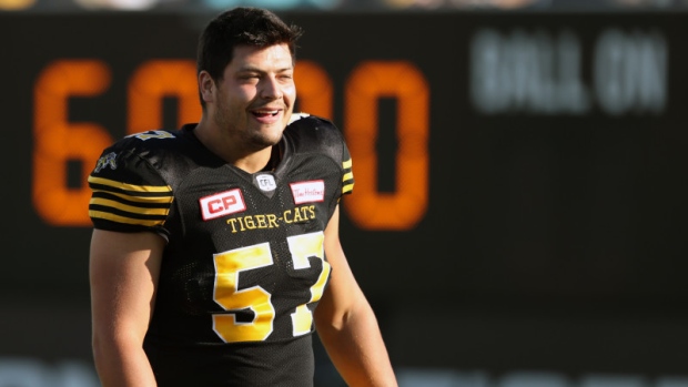 Brandon Revenberg, OL Hamilton Tiger-Cats, courtesy of cfl.ca