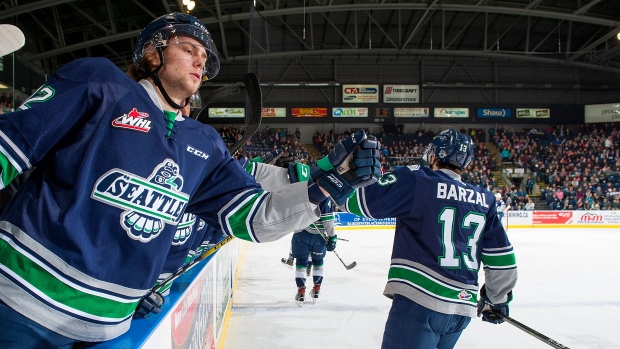 NY Islanders Mathew Barzal watches his old team in Memorial Cup Final