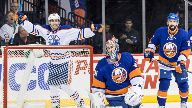 Eberle celebrates vs. Islanders