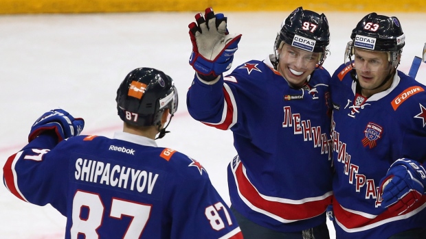 Vadim Shipachyov, Nikita Gusev and Yevgeny Dadonov , Peter Kovalev/TASS/Getty Images Vadim Shipachyov, Nikita Gusev and Yevgeny Dadonov