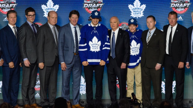 Timothy Liljegren with Maple Leafs management