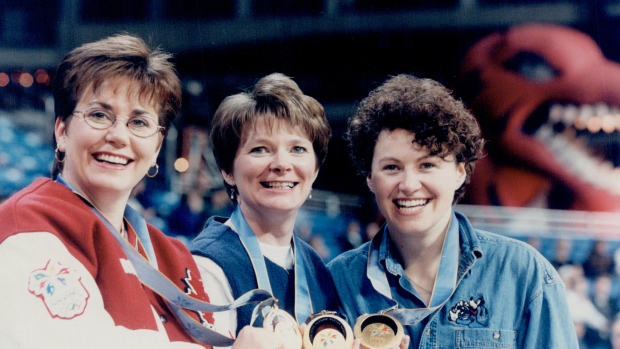 Sandra Schmirler; Jan Betker; Joan McCusker, Steve Russell/Toronto Star/Getty Images Sandra Schmirler; Jan Betker; Joan McCusker